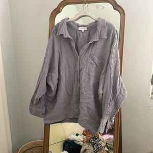 Dust blue muslin button down M/L